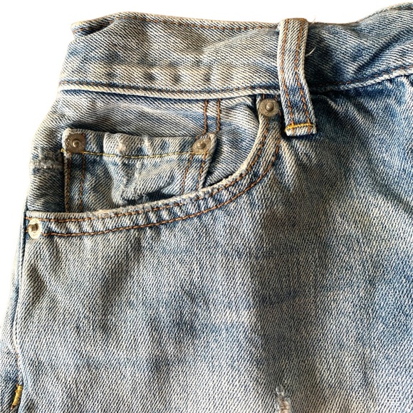 FREE PEOPLE We The Free Sofia Distressed Mid Rise Buttonfly Jean Shorts size 24 - Picture 10 of 14
